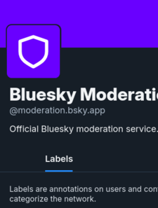 Labels tab in Bluesky